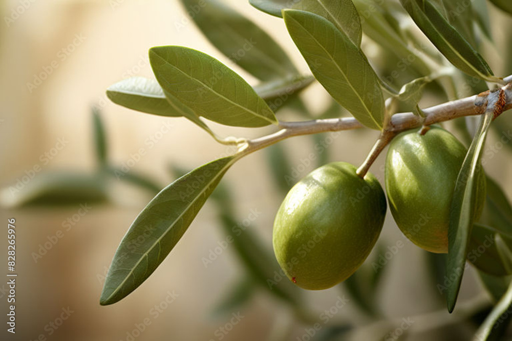 green olives on branch green olives on branch