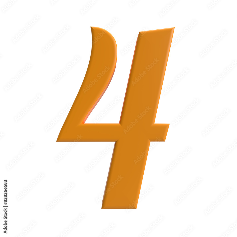 Obraz premium 4 number 3d