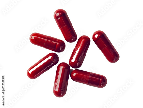 red pills isolated on white