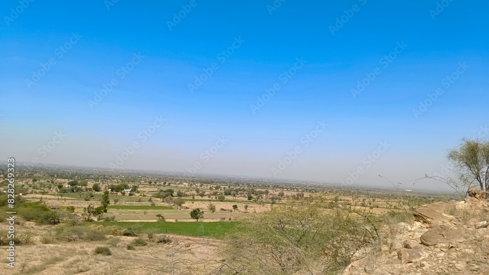 Aerial view of the earth with blue sky Aerial view of the earth with blue sky