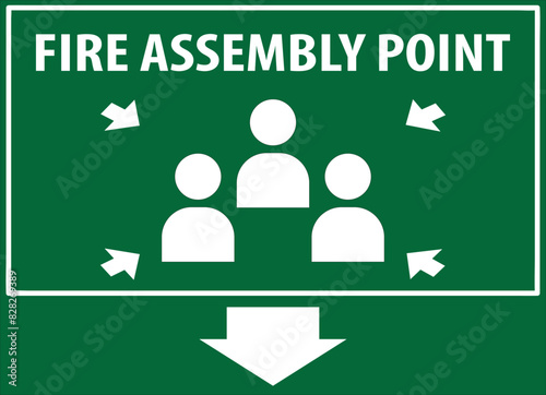 Fire assembly point isolated area sign vector notice.eps