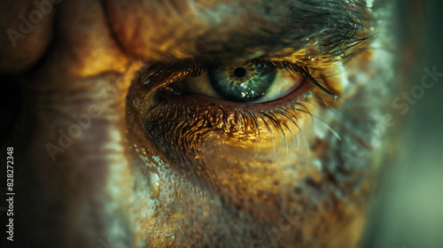 睨む男性の眼のイメージ