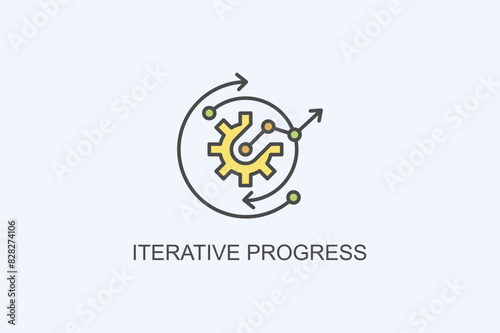 Iterative Progress Vector Icon Or Logo Illustration