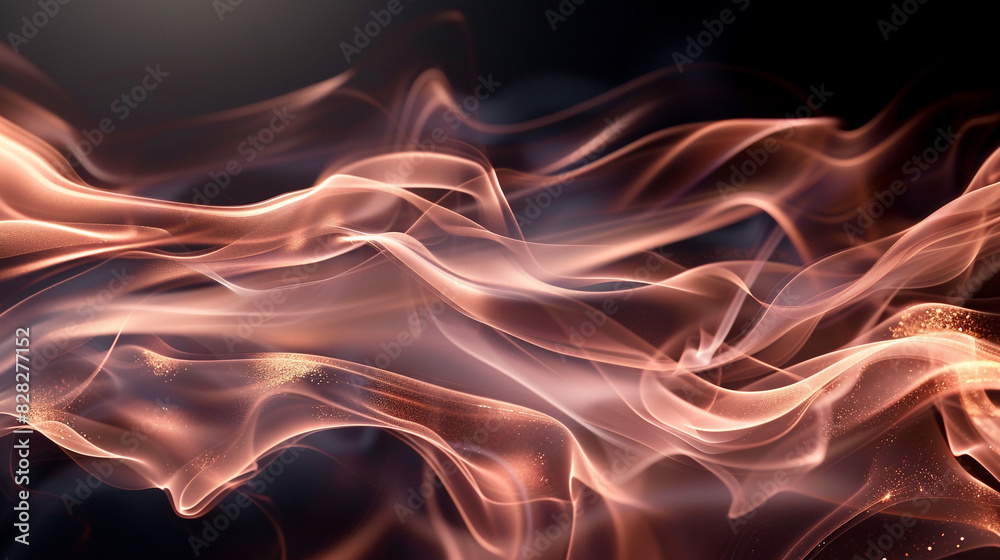 Obraz premium Rose gold smoke's sleek dance in wisps evokes luxury and sophisticated elegance.