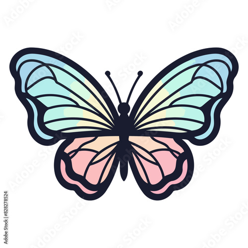 Cartoon exotic wild butterfly Playful vector illustration of a colorful butterfly.