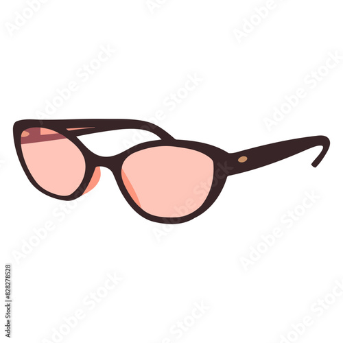 A vector icon depicting cartoon sunglasses of oval shape, ideal for illustrating eyewear,