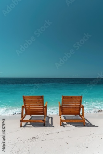 Contemporary Beach Design Geometric Chairs Long Shadows photo