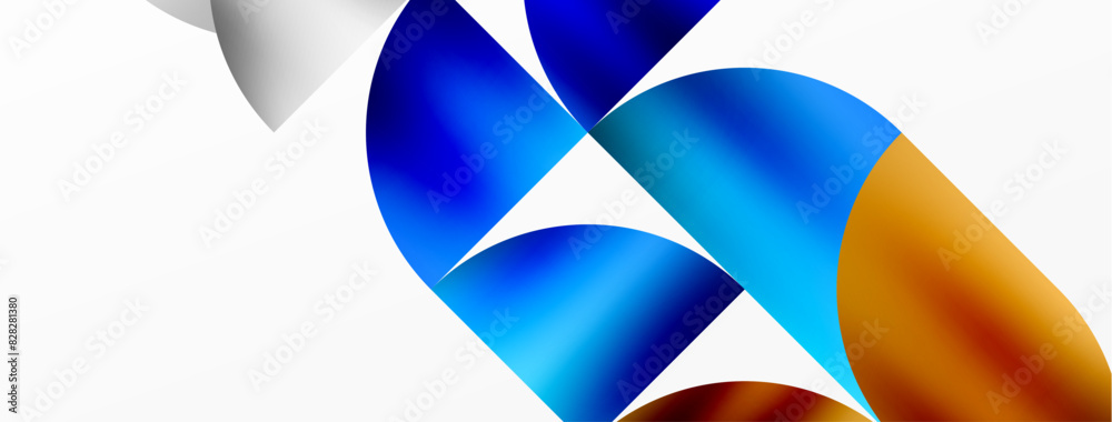 Minimalist geometric background featuring metallic round triangles, delivering sleek and modern visual aesthetic with emphasis on clean, metallic forms for wallpaper, banner, background, landing page