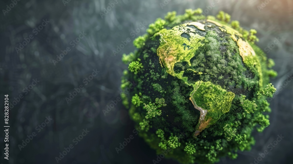 Green sustainable earth globe. Renewable energy transition concept. Generative AI Green sustainable earth globe. Renewable energy transition concept. Generative AI