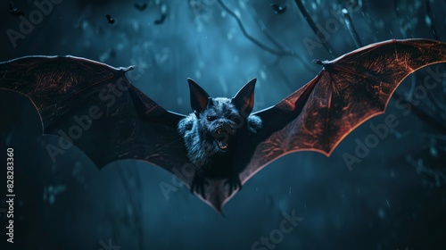 Large halloween bat with copy space photo