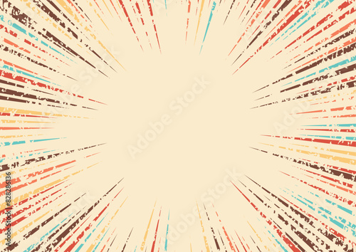 Spiral retro rays vector background