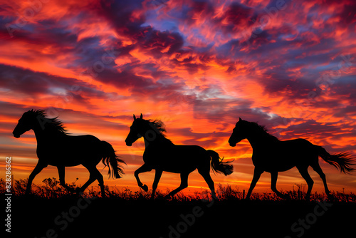 horse on sunset © Nature creative