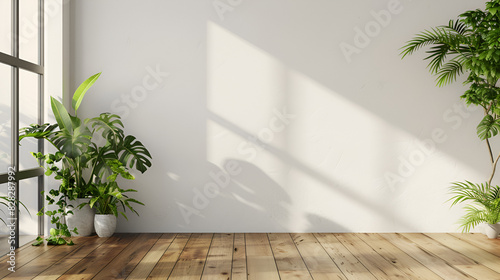 A room with a lot of plants in it and a window with a light coming in on it  generative ai