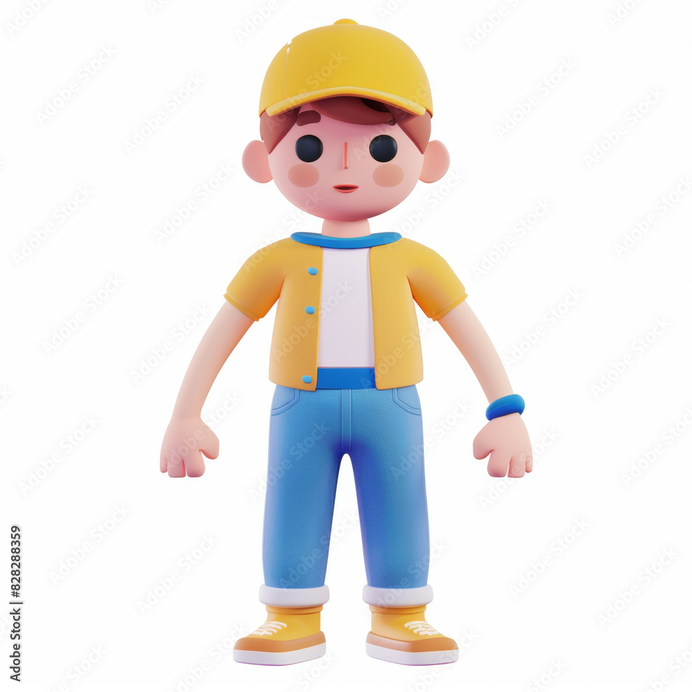 little boy icon in 3D style on a white background little boy icon in 3D style on a white background