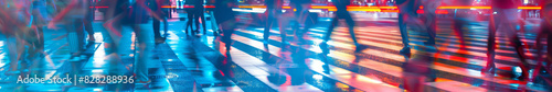 Zebra Crossing in an Alternate Reality with Vibrant Light Trails