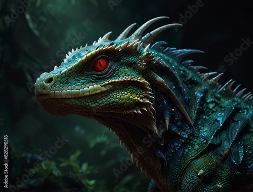 Majestic basilisk close-up.