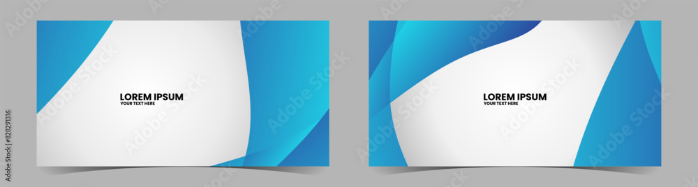 Two blue and white abstract banners with a gradient. Two blue and white abstract banners with a gradient.