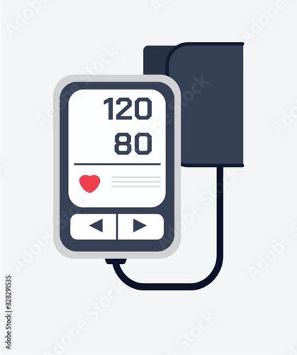 Hypertension digital tonometer, sphygmomanometer. Electronic arterial blood pressure monitor. Medical equipment for diagnose hypertension, heart disease.
