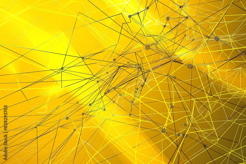 Bold and radiant vector design crafted from a sunburst yellow wireframe with charcoal grey connections. Bold and radiant vector design crafted from a sunburst yellow wireframe with charcoal grey connections.