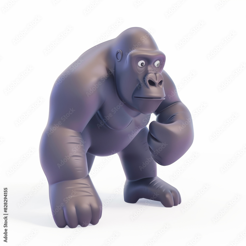 gorilla icon in 3D style on a white background gorilla icon in 3D style on a white background