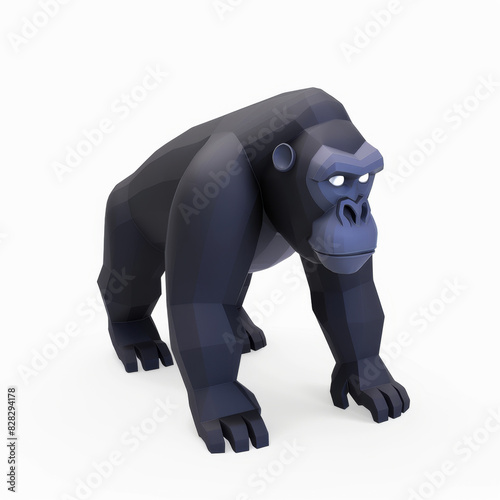 gorilla icon in 3D style on a white background