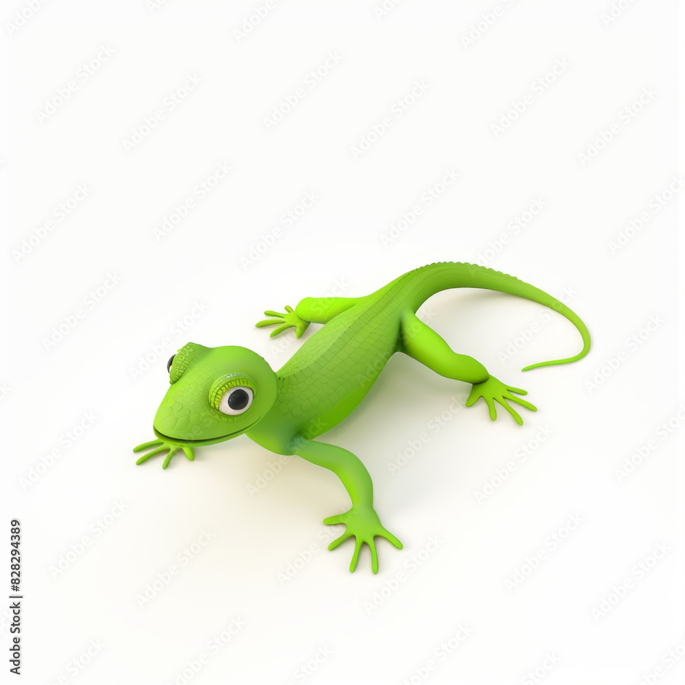 lizard icon in 3D style on a white background lizard icon in 3D style on a white background