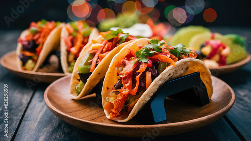 Simple healthy tacos with meat and vegetables