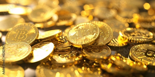 "Pile of Gold Cryptocurrency Coins"