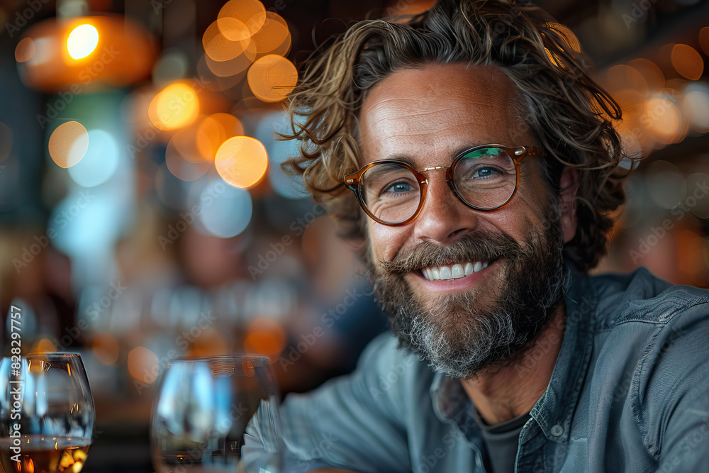 portrait of a man in a bar portrait of a man in a bar