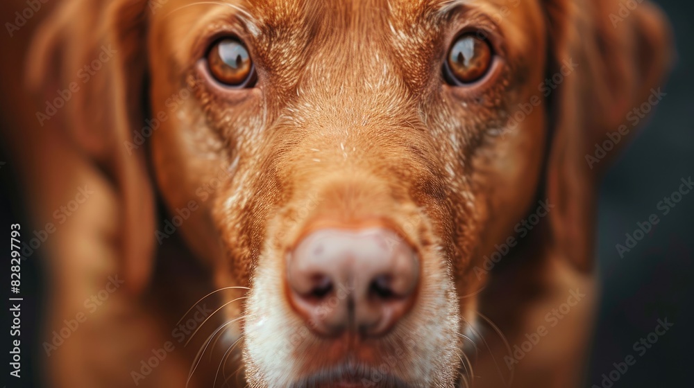 Close up portrait of a brown dog with droopy ears Close up portrait of a brown dog with droopy ears