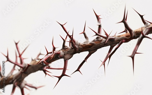 "Prickly Wild Bush: Close-up of Sharp Thorns"