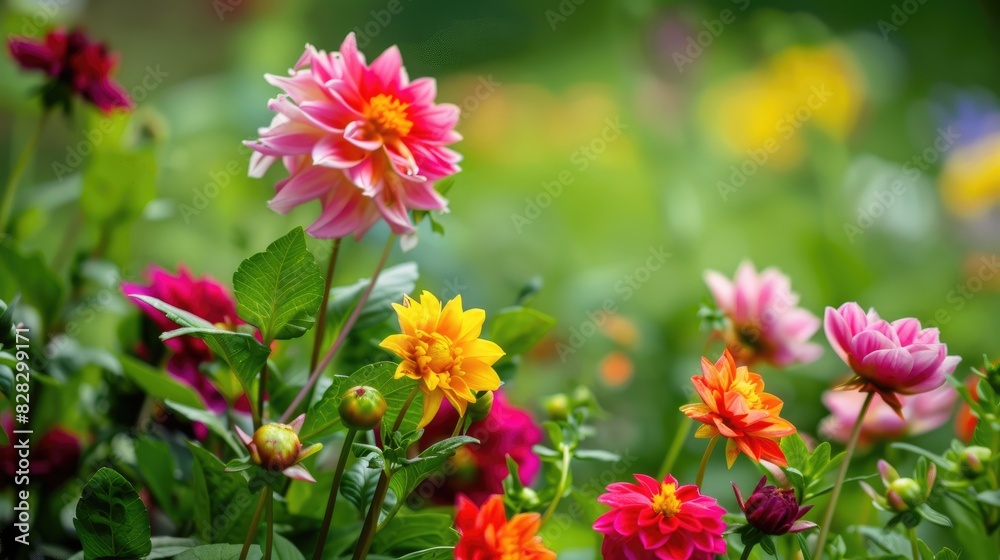 Combining flowers in a garden Combining flowers in a garden