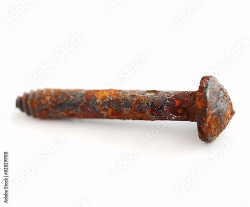 "Rusted Nail on White Background"