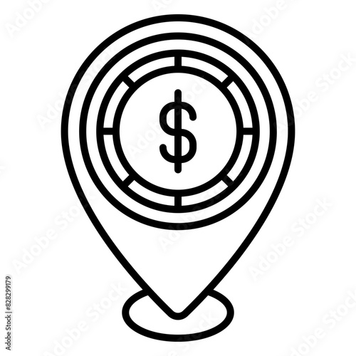 Illustration of Exchange Location design Line Icon