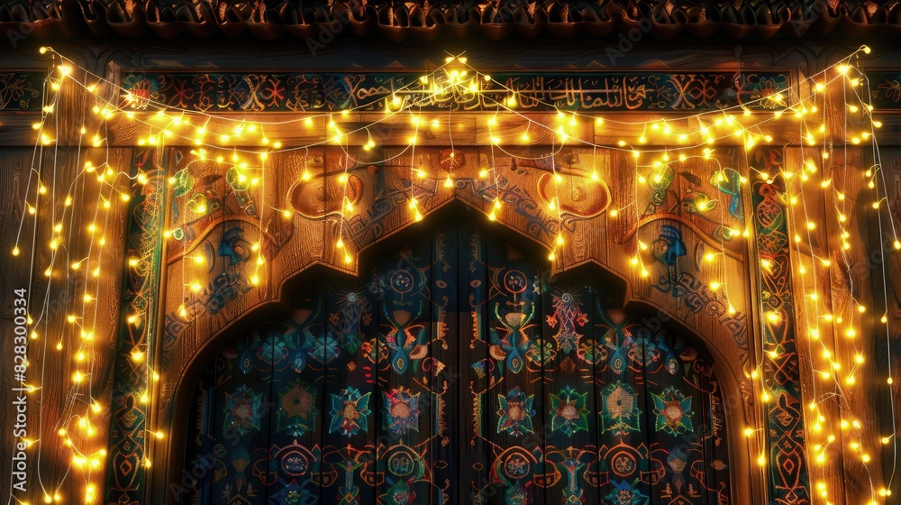 Obraz premium culture decoration with golden lights 
