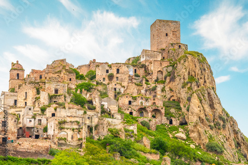 The ghost town. village of Craco  Basilicata region  Italy.