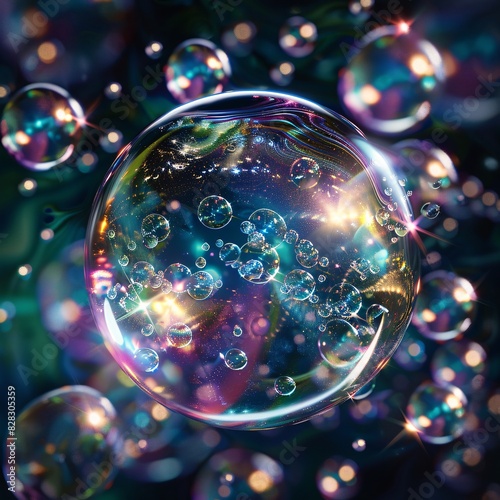 "Bubble Dreamscape: A Surreal Composition of Color and Form"