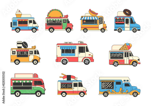 Food Truck Illustration Element Set