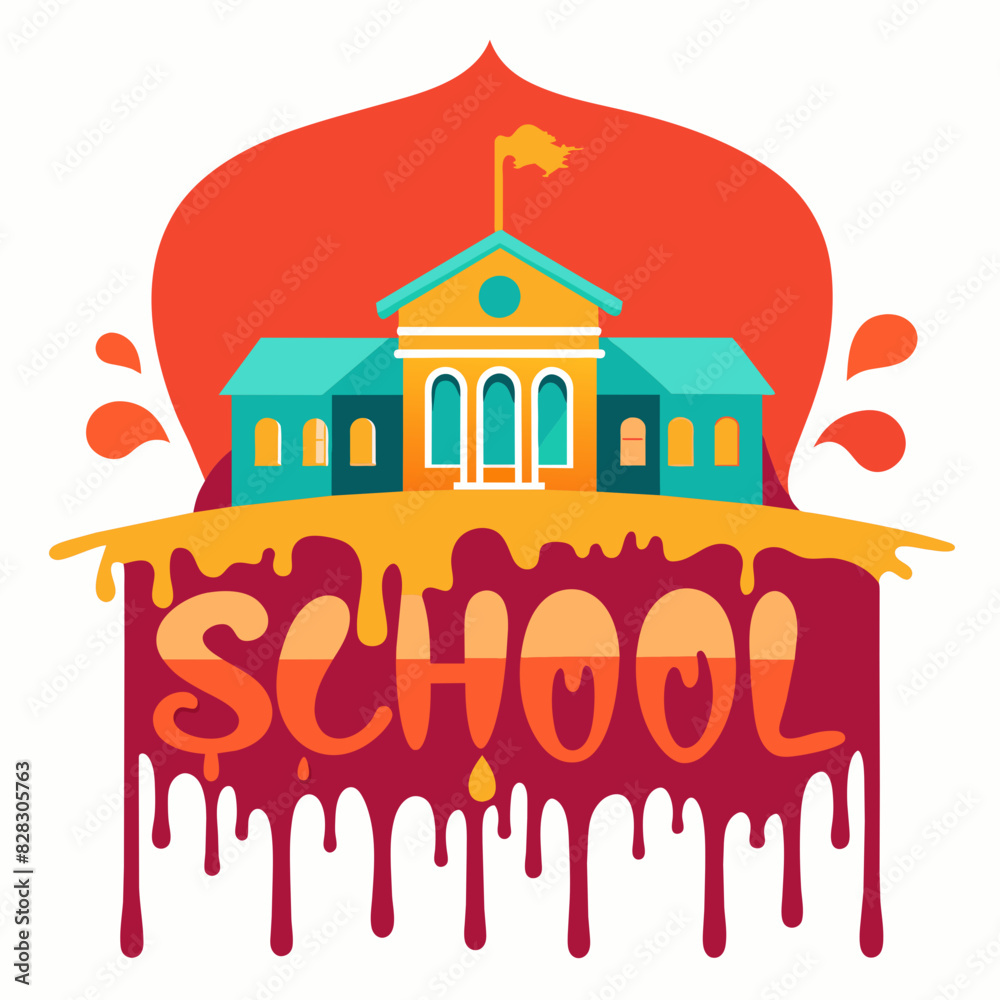 custom made wallpaper toronto digitalillustration of a background Back to School T-Shirt Design