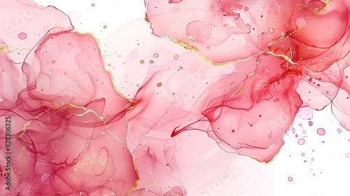 Delicate splashes of rose and gold intertwine