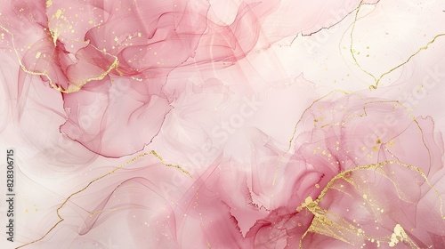 Delicate splashes of rose and gold intertwine