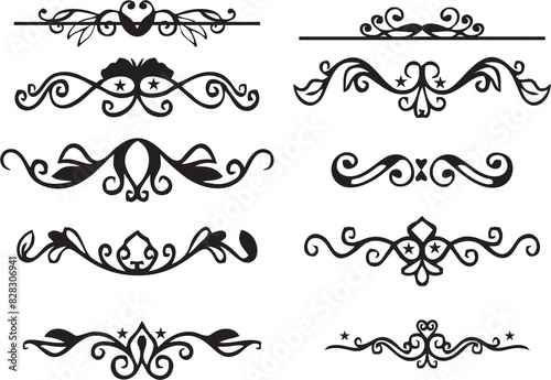 New Decorative Borders set in vintage style. Suitable for designing such as manuscript and certificate document elements. Art creative stylish frames in high resolution.