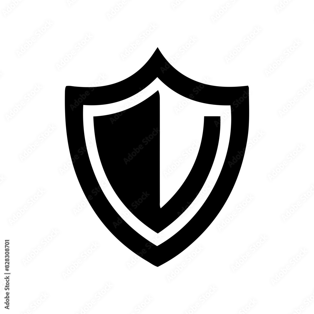 Shield silhouette vector protection concept simple design Shield silhouette vector protection concept simple design