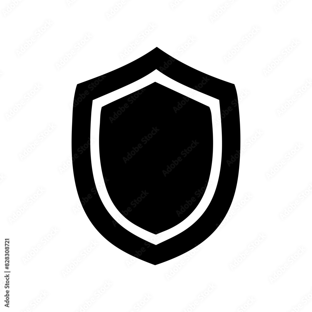 Shield silhouette vector protection concept simple design Shield silhouette vector protection concept simple design