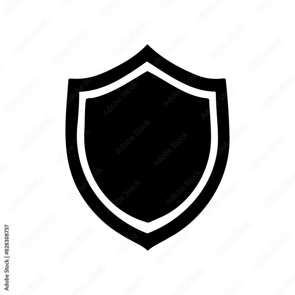 Shield silhouette vector protection concept simple design Shield silhouette vector protection concept simple design