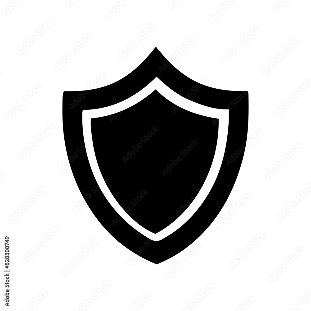 Shield silhouette vector protection concept simple design Shield silhouette vector protection concept simple design
