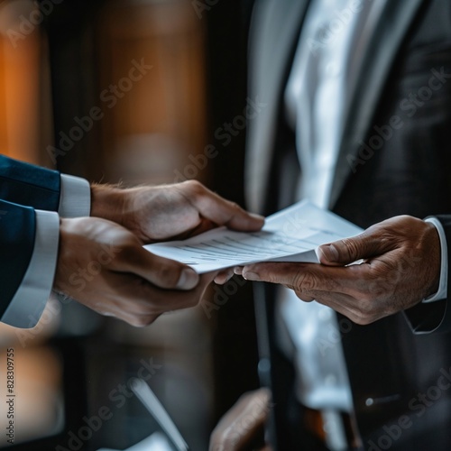 "Business Professionals Engaging in a Handshake"