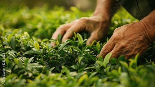 Tea leaf grading involves assessing tea products according to the quality and state of the leaves photo