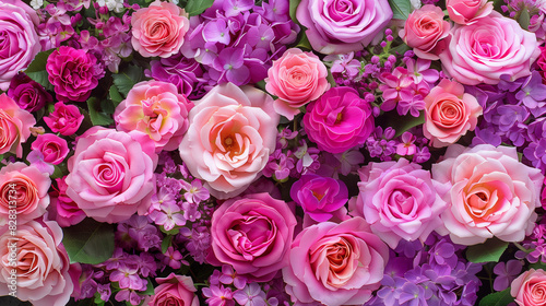 a close up of a bunch of pink and purple flowers © Tasfia Ahmed