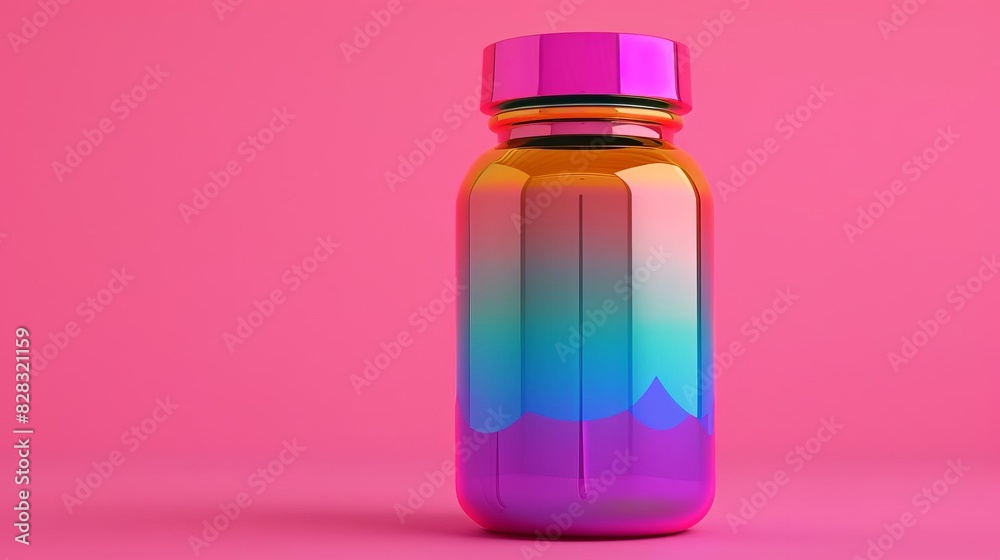 155 3D model of a glossy, colorful supplement bottle icon for fitness 155 3D model of a glossy, colorful supplement bottle icon for fitness